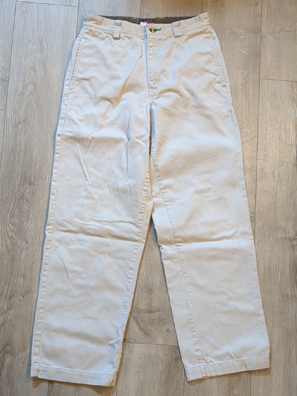 BOYS TOMMY HILFIGER FLAT-FRONT LIGHT KHAKI CHINO PANTS - SIZE 12